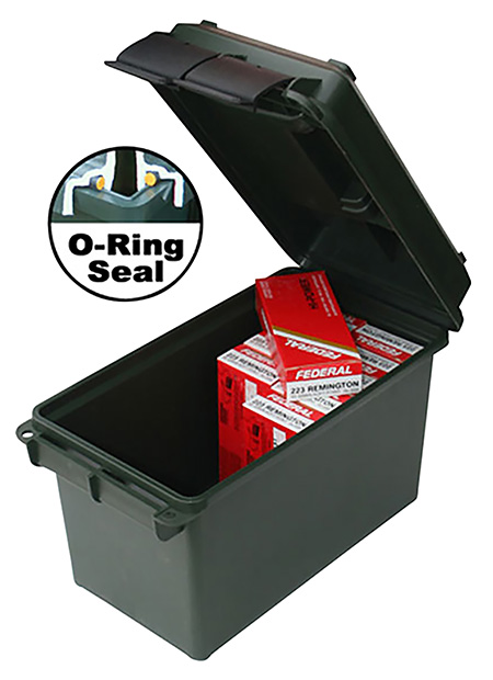 MTM Case-Gard AC50C40 Ammo Can  50 Cal Rifle Black Polypropylene 7.4" x 13.5" x 8.5" 25 lbs | Elite Firearms