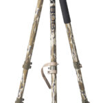 Bog-Pod 1164398 DeathGrip Tripod made of Mossy Oak Bottomland Finish Aluminum with Steel Feet, 360 Degree Pan, Integrated Bubble Level & Lever-Leg Locks | Elite Firearms