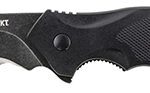 CRKT K800KKP Shenanigan 3.35" Folding Drop Point Veff Serrated Black Stonewashed 4116 Stainless Steel Blade/ Black GRN Handle Includes Pocket Clip
