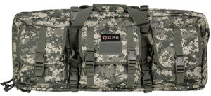 GPS Bags DRC28ACU Double Rifle Case A-TACS AU 600D Polyester with 2 Padded Pistol Sleeves, MOLLE Webbing & Lockable Zippers 28" L x 12.75" H x 9" W Exterior Dimensions | Elite Firearms