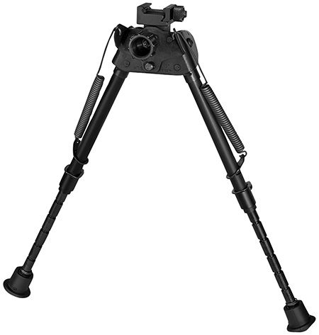 Harris Bipods S-LMP Swivel L Picatinny, 9-13″, Black Steel/Aluminum, Notched Legs, Rubber Feet