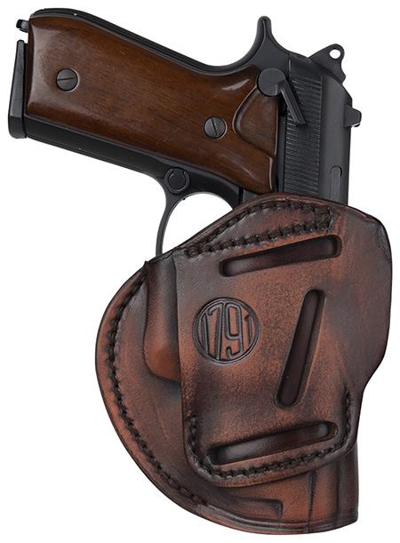 1791 Gunleather 3WH3VTGA 3-Way  IWB/OWB Size 03 Vintage Leather Belt Loop Fits Ruger LC9 Fits Glock 26 Ambidextrous Hand | Elite Firearms