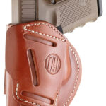 1791 Gunleather 4WH6CBRR 4-Way  IWB/OWB Size 06 Classic Brown Leather Belt Clip Compatible w/ Glock 17/Ruger American Pistol Ambidextrous | Elite Firearms