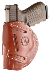 1791 Gunleather 4WH6CBRR 4-Way  IWB/OWB Size 06 Classic Brown Leather Belt Clip Compatible w/ Glock 17/Ruger American Pistol Ambidextrous | Elite Firearms