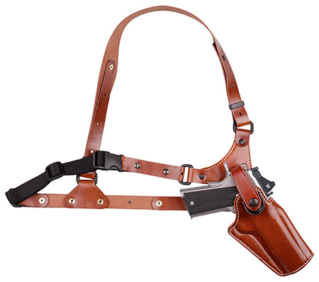 Galco GA880R Great Alaskan Chest Holster Fits Chest Up To 54" Tan Leather Shoulder/Torso Strap Fits Springfield XDM Elite Right Hand | Elite Firearms