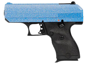 Hi-Point 916BLSP C9 9mm Luger 8+1 3.50" Black Steel Barrel, Hydro-Dipped Blue Sparkle Serrated Slide, Black Polymer Frame, Black Polymer Grips | Elite Firearms
