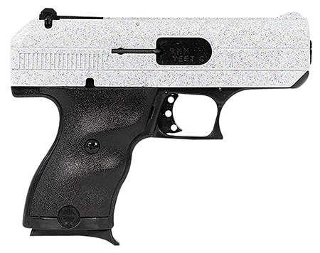 Hi-Point 916WHSP C9 9mm Luger 8+1 3.50" Black Steel Barrel, Hydro-Dipped White Sparkle Serrated Slide, Black Polymer Frame, Black Polymer Grips | Elite Firearms