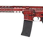 Black Rain Ordnance BROWTPRB Spec 15+ We The People 5.56x45mm NATO 30+1 16", Red Battleworn with Deep Engraving, 15" Slim M-LOK, Magpul Grip/Carbine Stock, Castle Flash Hider