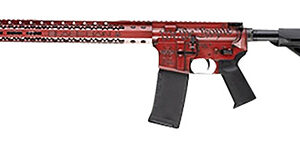 Black Rain Ordnance BROWTPRB Spec 15+ We The People 5.56x45mm NATO 30+1 16", Red Battleworn with Deep Engraving, 15" Slim M-LOK, Magpul Grip/Carbine Stock, Castle Flash Hider