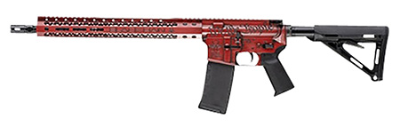 Black Rain Ordnance BROWTPRB Spec 15+ We The People 5.56x45mm NATO 30+1 16", Red Battleworn with Deep Engraving, 15" Slim M-LOK, Magpul Grip/Carbine Stock, Castle Flash Hider