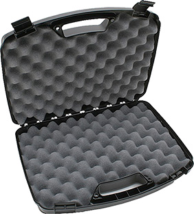 MTM Case-Gard 809-40 Double Handgun Case  made of Polypropylene with Textured Black Finish, Foam Padding & Snap-Latches 14" x 10"  x 3.10" Interior Dimensions | Elite Firearms