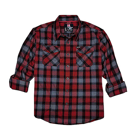 Hornady Gear 32193 Flannel Shirt Large Red/Black/Gray, Cotton/Polyester, Relaxed Fit Button Up | Elite Firearms