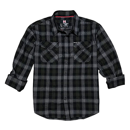 Hornady Gear 32213 Flannel Shirt Large Olive/Black/Gray, Cotton/Polyester, Relaxed Fit Button Up | Elite Firearms