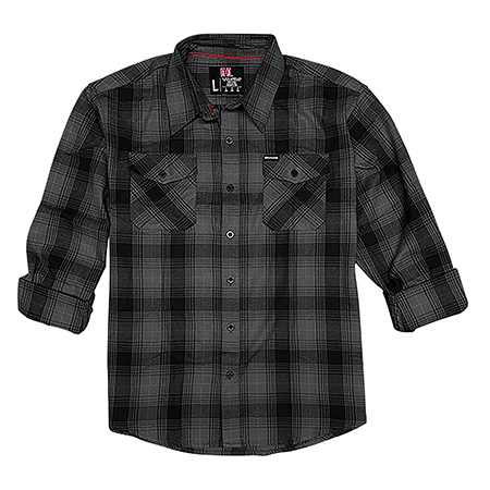 Hornady Gear 32223 Flannel Shirt  Large Gray/Black,  Cotton/Polyester, Relaxed Fit Button Up | Elite Firearms