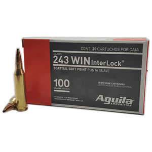 Aguila 8047AG   243 Win 100 gr InterLock Boat Tail Soft Point 20 Per Box/ 10 Case | Elite Firearms