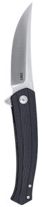 CRKT 7060 Persian EDC 3.44" Folding Trailing Point Plain Satin D2 Steel Blade, Black Textured GRN Handle | Elite Firearms