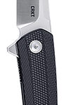 CRKT 7060 Persian EDC 3.44" Folding Trailing Point Plain Satin D2 Steel Blade, Black Textured GRN Handle | Elite Firearms