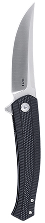 CRKT 7060 Persian EDC 3.44" Folding Trailing Point Plain Satin D2 Steel Blade, Black Textured GRN Handle | Elite Firearms