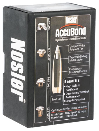 Nosler 57625 AccuBond 338 Cal .338 180 gr Spitzer Point Boat Tail/ 50 Per Box | Elite Firearms