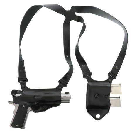 Galco MCII212B Miami Classic II Shoulder System Size Fits Chest Up To 56" Black Leather Harness Fits 1911 Fits 3.50" Barrel Right Hand | Elite Firearms