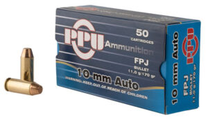 PPU PPH10F Handgun 10mm Auto 170 gr Flat Point Jacketed 50 Per Box/ 10 Case | Elite Firearms