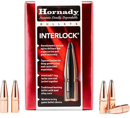 Hornady 3040 InterLock 30 Cal .308 165 gr Soft Point 100 Per Box/ 15 Case | Elite Firearms