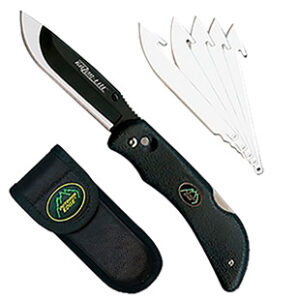 Outdoor Edge RL10C RazorLite  3.50" Folding Plain Black Oxide 420J2 SS Blade TPR Black Handle | Elite Firearms