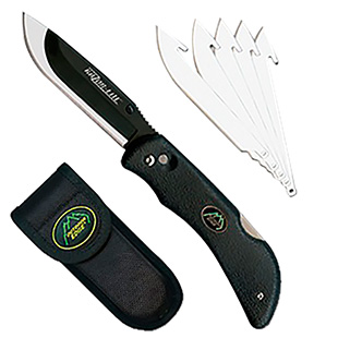 Outdoor Edge RL10C RazorLite  3.50" Folding Plain Black Oxide 420J2 SS Blade TPR Black Handle | Elite Firearms