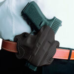 DeSantis Gunhide 085BAZ9Z0 Thumb Break Mini Slide OWB Black Leather Belt Slide Fits Kel-Tec PMR30 Right Hand | Elite Firearms