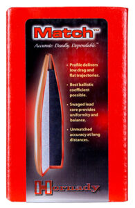 Hornady 3039 Match 30 Cal .308 155 gr Hollow Point Boat Tail Match 100 Per Box/ 15 Case | Elite Firearms