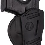1791 Gunleather 4WH5SBLL 4-Way IWB/OWB 05 Stealth Black Leather Belt Clip Fits S&W M&P/Springfield XD/Glock 17/HK VP9 Left Hand | Elite Firearms