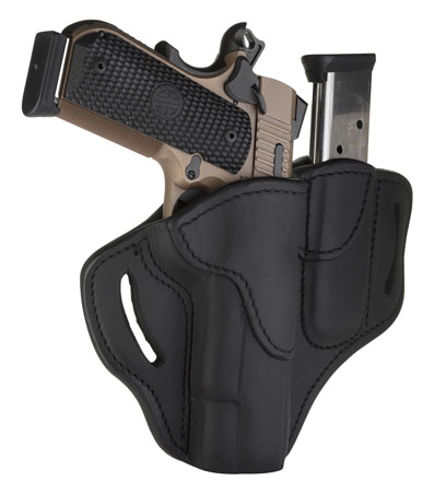 1791 Gunleather BH1M1SBLR BH1M1 Combo OWB 01 Stealth Black Leather Belt Slide Fits 4-5" 1911 | Elite Firearms