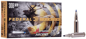 Federal P308TA1 Premium Terminal Ascent 308 Win 175 gr Terminal Ascent 20 Per Box/ 10 Case