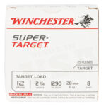 Winchester Ammo TRGT12908 Super-Target Light Target 12 Gauge 2.75" 1 oz 8 Shot 25 Per Box/ 10 Case