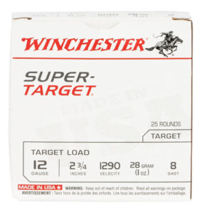 Winchester Ammo TRGT12908 Super-Target Light Target 12 Gauge 2.75" 1 oz 8 Shot 25 Per Box/ 10 Case