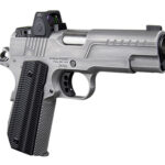 Ed Brown FX2SS FX2  45 ACP 7+1 4.25" Recessed Crown Barrel, Stainless Steel Engraved American Flag/Serrated Slide, Stainless Steel Frame, Trijicon RMRcc 3.25 MOA Sight | Elite Firearms