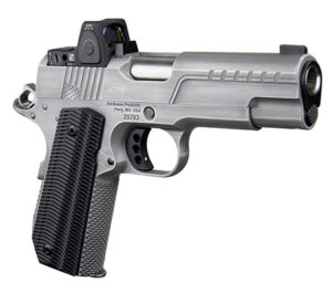 Ed Brown FX2SS FX2  45 ACP 7+1 4.25" Recessed Crown Barrel, Stainless Steel Engraved American Flag/Serrated Slide, Stainless Steel Frame, Trijicon RMRcc 3.25 MOA Sight | Elite Firearms