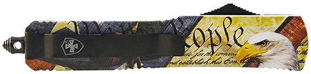 Templar Knife SEG332 Eagle Gen II Small 2.69" OTF Drop Point Plain Powder Coated 440C SS Blade/4.31" Eagle w/"We The People" Aluminum Handle Features Glass Breaker Includes Pocket Clip/Sheath | Elite Firearms