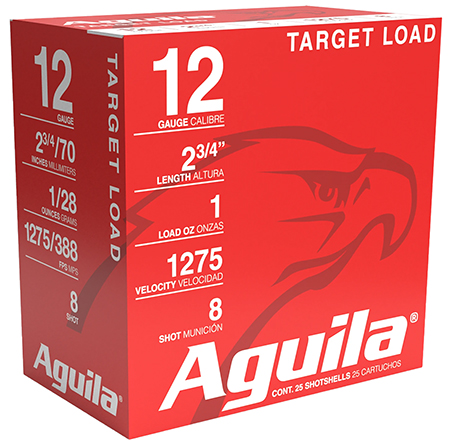 Aguila 1CHB1328 Target Load Competition 12 Gauge 2.75" 1 oz 8 Shot 25 Per Box/ 10 Case | Elite Firearms