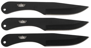 Uzi Accessories UZKTRW004 Throwing Knives IV Three, 8.25" Plain Black Stainless Steel | Elite Firearms