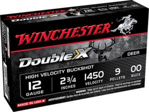 Winchester Ammo SB1200 Double X High Velocity 12 Gauge 2.75" 9 Pellets 00 Buck Shot 5 Per Box/ 50 Case