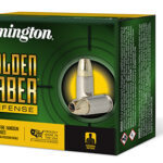 Remington Ammunition 27600 Golden Saber Defense 357 Mag 125 gr Brass Jacket Hollow Point 20 Per Box/ 25 Case | Elite Firearms
