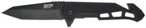Smith & Wesson Knives 1160826 M&P Body Guard Folding Plain Black 8Cr13MoV SS Blade 5.26" Black Steel/G10 Handle Includes Pocket Clip | Elite Firearms