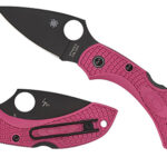 Spyderco C28FPPNS30VBK2 Dragonfly 2 2.30" Folding Plain Black TiCN CPM S30V SS Blade/Pink Textured w/Black Accents FRN Handle Includes Pocket Clip | Elite Firearms