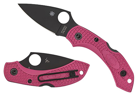Spyderco C28FPPNS30VBK2 Dragonfly 2 2.30" Folding Plain Black TiCN CPM S30V SS Blade/Pink Textured w/Black Accents FRN Handle Includes Pocket Clip | Elite Firearms