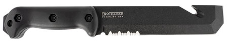 Ka-Bar BK3 Becker Tac Tool 7" Fixed Chisel w/Wire Cutter Part Serrated Black 1095 Cro-Van Blade, Black Ultramid Handle, Includes Sheath | Elite Firearms