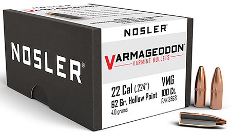 Nosler 35631 Varmageddon 22 Cal .224 62 gr Flat Base Hollow Point/ 100 Per Box | Elite Firearms