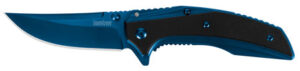 Kershaw 8320 Outright  3" Folding Trailing Point Plain Blue PVD 8Cr13MoV SS Blade Black/Blue G10/SS Handle Includes Pocket Clip | Elite Firearms