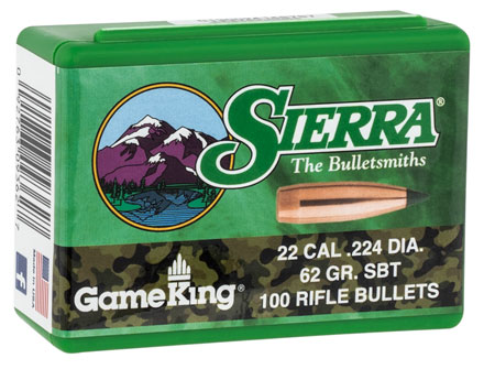 Sierra 9362 GameKing .224 62 gr Spitzer Boat Tail/ 100 Per Box | Elite Firearms