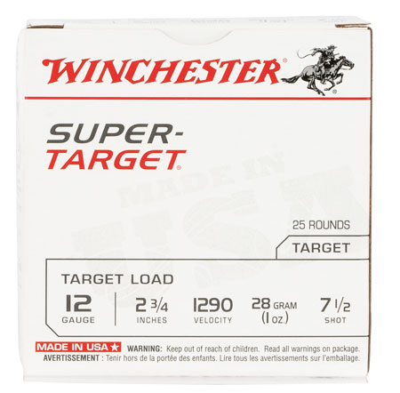 Winchester Ammo TRGT12907 Super-Target Light Target 12 Gauge 2.75" 1 oz 7.5 Shot 25 Per Box/ 10 Case